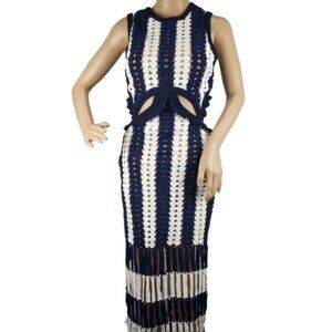 Fashion Nova women's medellin crochet blue and white dress size XS